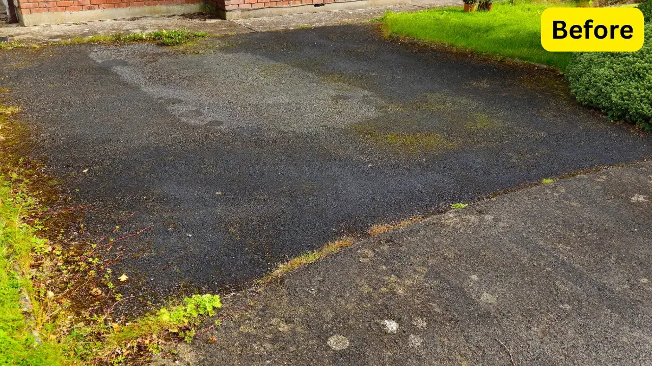 Driveway pressure washing