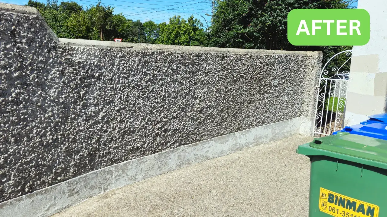Spotless exterior wall prior to painting