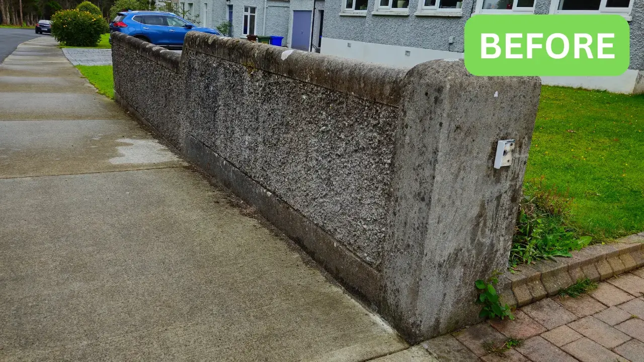 dirty exterior wall cleaning