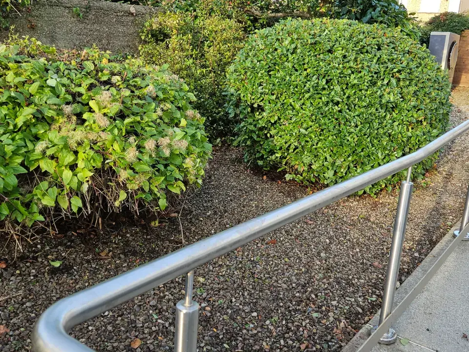 Pebble path weed removal